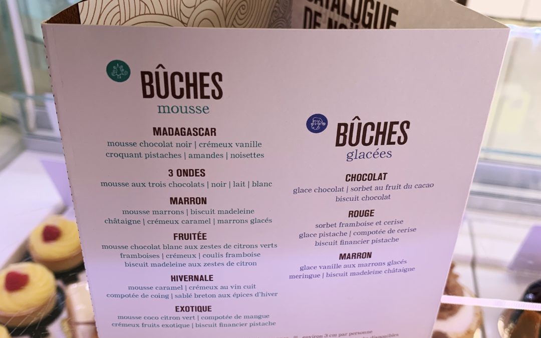 Commandez votre bûche de Noël 2019