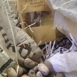 Fèves de cacao caramélisées et chocolatées 90 g